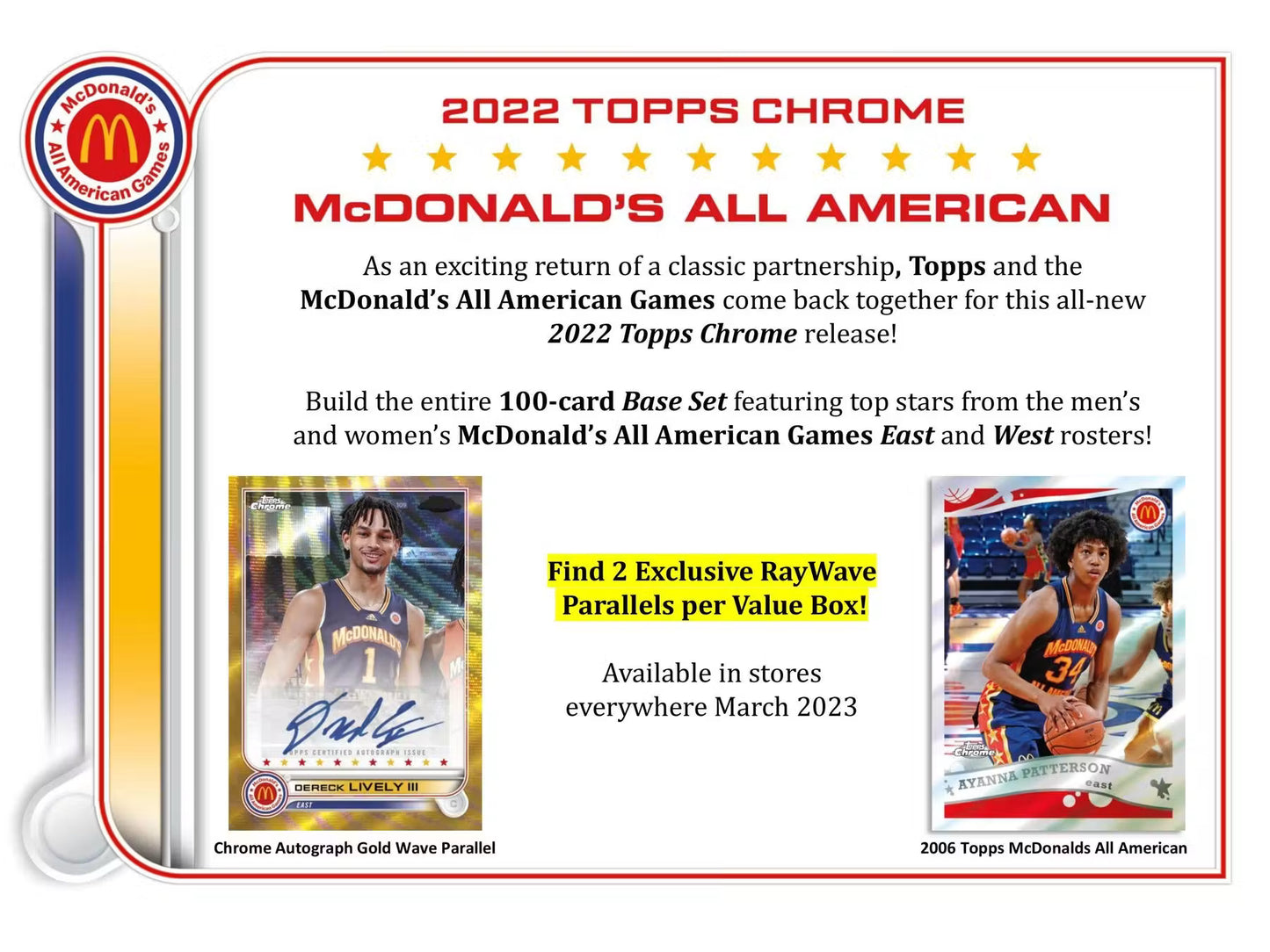2022 Topps McDonald's All American Chrome Basketball - Blaster Box