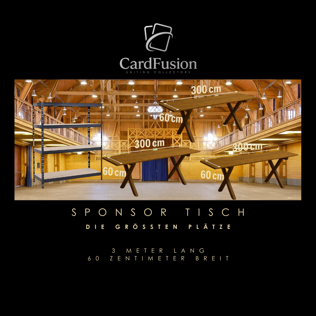 SPONSOR Tisch mit viel Platz - Cardfusion Winterthur 01.08.26
