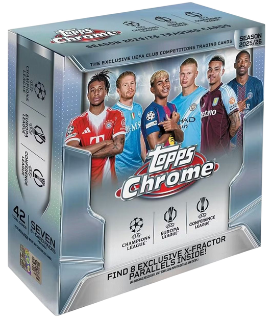2025/26 Topps UEFA Club Competitions Chrome Soccer - Mega Box